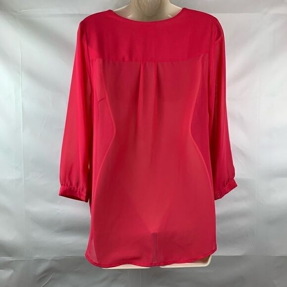 Pins and needles pink fuchsia high low blouse - Picture 4 of 8